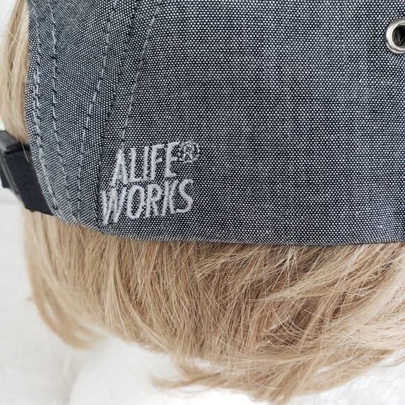 Alife Cap Unisex One Size Grey Denim 5 Panel Hat Adjustable Back Alife Works - Picture 4 of 10